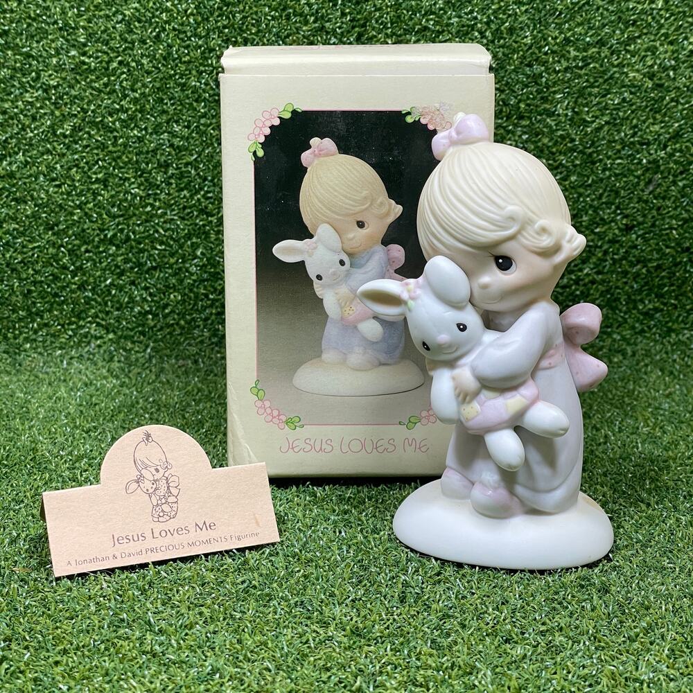 Vintage Precious Moments Jesus Loves Me Girl Porcelain Figurine E-1372/G